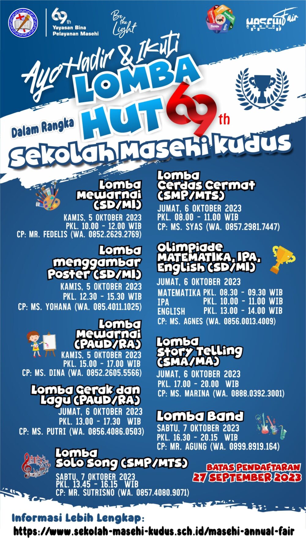 LOMBA DALAM RANGKA HUT 69 SEKOLAH MASEHI KUDUS