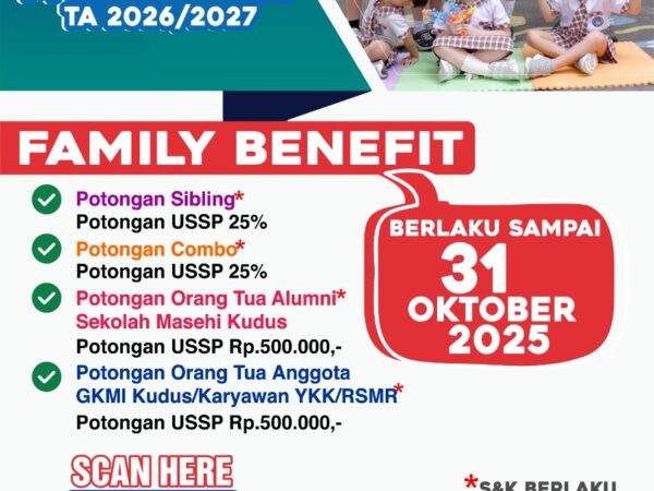 Informasi SPMB KB-TK-SD-SMP-SMA Sekolah Masehi Kudus Tahun Ajaran 2026/2027