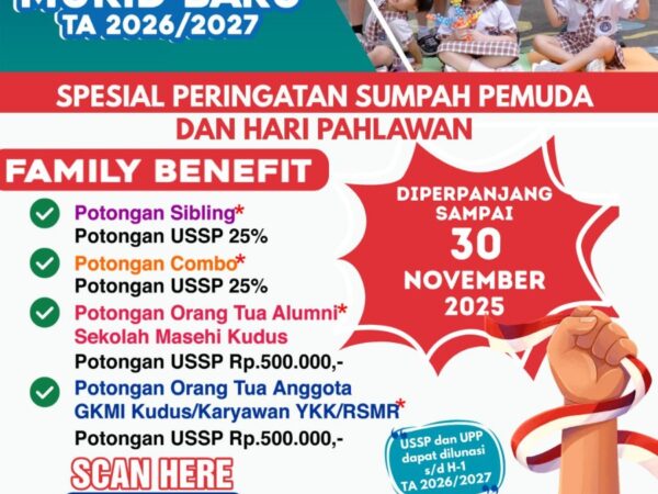 Informasi SPMB KB-TK-SD-SMP-SMA Sekolah Masehi Kudus Tahun Ajaran 2026/2027